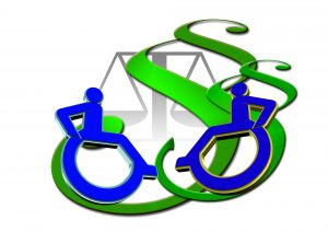 Wheelchair accessibility icon emphasizing workers' compensation.